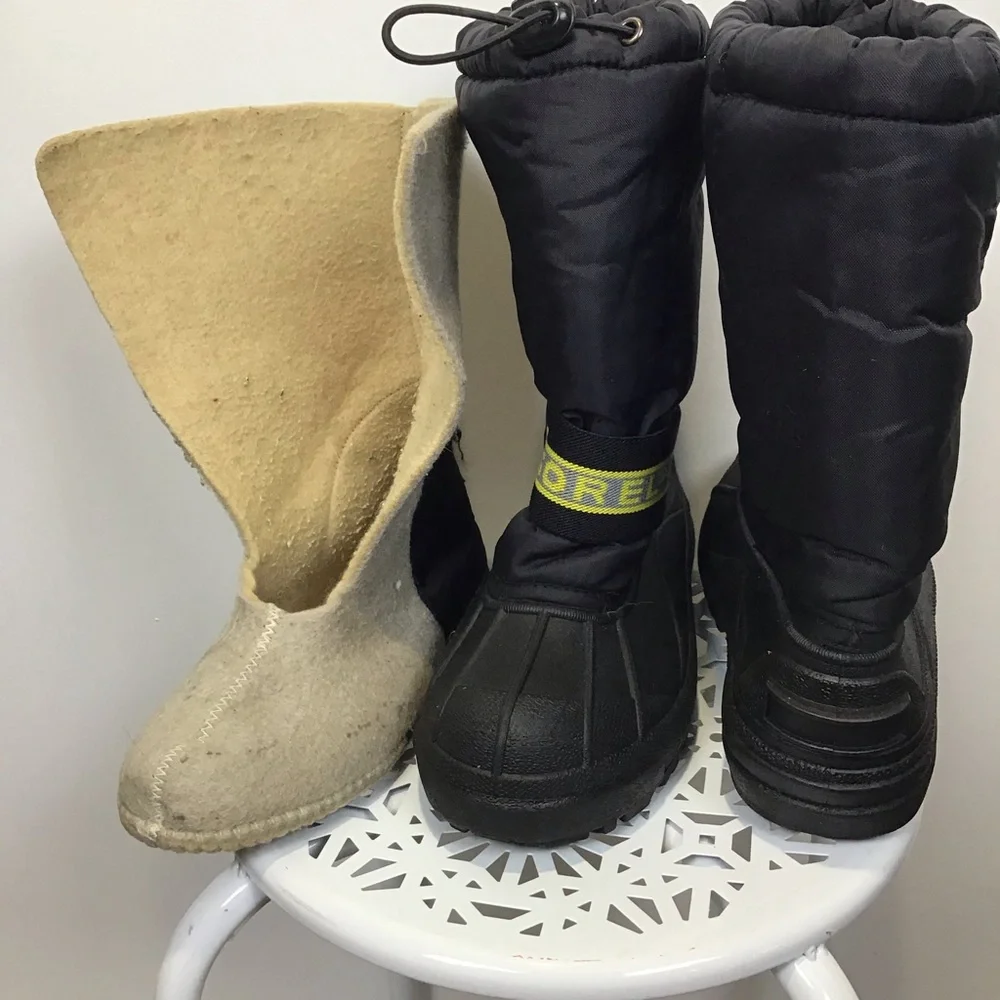 Sorel Black Quilted Duck Boots Sz.‎ 5